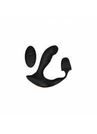 Черный вибромассажер простаты с эрекционным кольцом Strapped   Tapped - Zero Tolerance - в Северске купить с доставкой