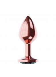 Пробка цвета розового золота с черным кристаллом Diamond Jet Shine L - 8,3 см. - Lola Games - купить с доставкой в Северске