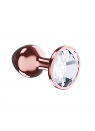 Пробка цвета розового золота с прозрачным кристаллом Diamond Moonstone Shine L - 8,3 см. - Lola Games - купить с доставкой в Северске