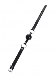 Черный кляп-шар на кожаных ремешках Anonymo - ToyFa - купить с доставкой в Северске