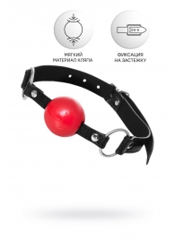 Красный кляп-шар на черных ремешках Anonymo - ToyFa - купить с доставкой в Северске