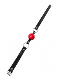 Красный кляп-шар на черных ремешках Anonymo - ToyFa - купить с доставкой в Северске