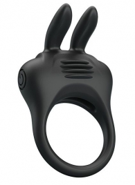 Черное эрекционное кольцо с вибрацией Davion - Baile - в Северске купить с доставкой