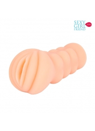 Телесный мастурбатор-вагина с комплектом эрекционных колец - Bior toys - в Северске купить с доставкой
