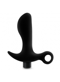 Черный анальный вибратор Silicone Vibrating Prostate Massager 01 - 10,8 см. - Blush Novelties - в Северске купить с доставкой