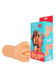 Телесный мастурбатор-ротик с высунутым язычком - Bior toys - в Северске купить с доставкой