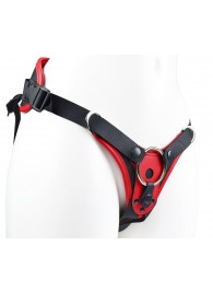 Красно-черные универсальные трусики с 2 способами крепления насадок - LOVETOY (А-Полимер) - купить с доставкой в Северске