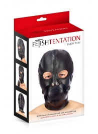 Маска-шлем с прорезями для глаз и регулируемым кляпом - Fetish Tentation - купить с доставкой в Северске