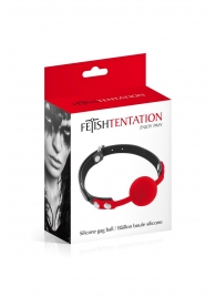 Красный кляп-шарик на черных ремешках - Fetish Tentation - купить с доставкой в Северске