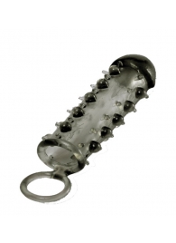 Дымчатая стимулирующая насадка с закрытой головкой SAMURAI PENIS SLEEVE BLACK - 14,5 см. - NMC - в Северске купить с доставкой