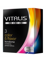 Цветные ароматизированные презервативы VITALIS PREMIUM color   flavor - 3 шт. - Vitalis - купить с доставкой в Северске