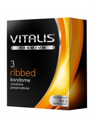 Ребристые презервативы VITALIS PREMIUM ribbed - 3 шт. - Vitalis - купить с доставкой в Северске