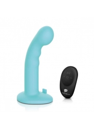 Голубая изогнутая насадка 6in Remote Control Ripple P-Spot G-Spot на черных трусиках - 16 см. - Pegasus - купить с доставкой в Северске