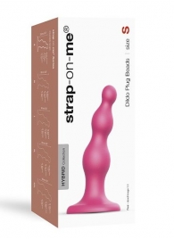 Розовая насадка Strap-On-Me Dildo Plug Beads size S - Strap-on-me - купить с доставкой в Северске