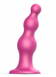 Розовая насадка Strap-On-Me Dildo Plug Beads size S - Strap-on-me - купить с доставкой в Северске