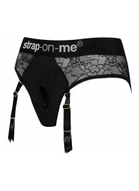 Черные трусики для насадок Diva Lingerie Harness - size S - Strap-on-me - купить с доставкой в Северске