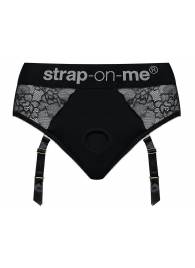 Черные трусики для насадок Diva Lingerie Harness - size L - Strap-on-me - купить с доставкой в Северске