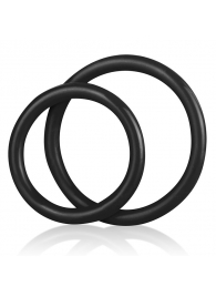 Набор из двух черных силиконовых колец разного диаметра SILICONE COCK RING SET - BlueLine - в Северске купить с доставкой