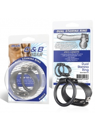 Двойное кольцо выносливости на пенис DUAL STAMINA RING - BlueLine - в Северске купить с доставкой