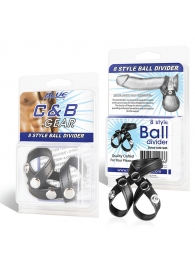 Разделитель мошонки из искусственной кожи на клепках 8 STYLE BALL DIVIDER - BlueLine - купить с доставкой в Северске