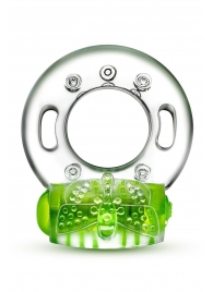 Зеленое эрекционное виброкольцо Arouser Vibrating C-Ring - Blush Novelties - в Северске купить с доставкой