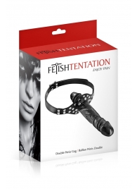 Черный кляп-фаллоимитатор Double Penis Gag - Fetish Tentation - купить с доставкой в Северске