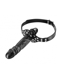 Черный кляп-фаллоимитатор Double Penis Gag - Fetish Tentation - купить с доставкой в Северске