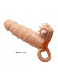 Телесная удлиняющая вибронасадка Penis Sleeve Connor - 17 см. - Baile - в Северске купить с доставкой