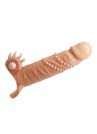 Телесная удлиняющая вибронасадка Penis Sleeve Connor - 17 см. - Baile - в Северске купить с доставкой