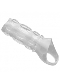 Насадка на пенис с кольцом для мошонки Clear Sensations Enhancer Sex Sleeve - 11,5 см. - XR Brands - в Северске купить с доставкой