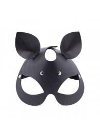 Черная кожаная маска  Кошка  с маленькими ушками - Crazy Handmade - купить с доставкой в Северске