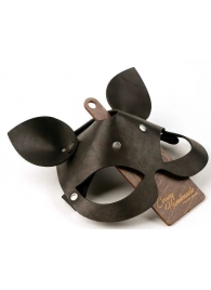 Черная кожаная маска  Кошка  с маленькими ушками - Crazy Handmade - купить с доставкой в Северске