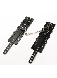 Узорчатые кожаные оковы с регулируемыми ремешками - Crazy Handmade - купить с доставкой в Северске