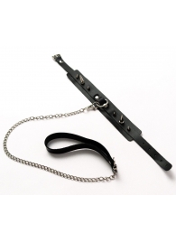 Черный ошейник с шипами и поводком - Crazy Handmade - купить с доставкой в Северске