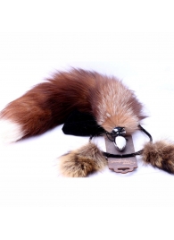 Игровой комплект: серебристая анальная пробка с пушистым хвостом и ободок-ушки - Crazy Handmade - купить с доставкой в Северске