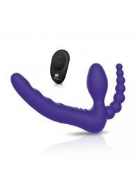 Фиолетовый безремневой страпон с пультом ДУ 7’’ Remote Control Strapless - 24 см. - Pegasus - купить с доставкой в Северске