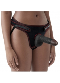 Женский темнокожий страпон Easy Strapon Set 7 Inch - 18 см. - Lovetoy - купить с доставкой в Северске