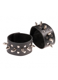 Чёрные напульсники с шипами и заклепками - Sitabella - купить с доставкой в Северске
