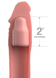 Телесная насадка-удлинитель 2 Inch Silicone X-tension with Strap - 20,3 см. - Pipedream - в Северске купить с доставкой