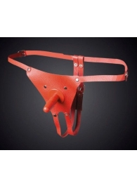 Красные кожаные универсальные трусики со штырьком для насадок - Sitabella - купить с доставкой в Северске