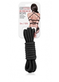Черная хлопковая веревка для связывания - 3 м. - Lux Fetish - купить с доставкой в Северске