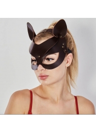 Коричневая кожаная маска  Кошечка - Sitabella - купить с доставкой в Северске