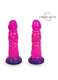 Розовый рельефный фантазийный фаллоимитатор - 20 см. - Bior toys - купить с доставкой в Северске