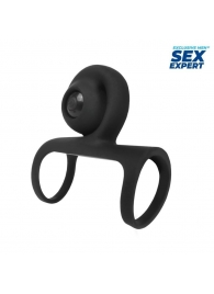 Черная вибронасадка на пенис Sex Expert - Sex Expert - в Северске купить с доставкой