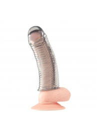 Текстурированная насадка на пенис Clear Textured Penis Enhancing Sleeve Extension - 16,5 см. - BlueLine - в Северске купить с доставкой