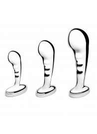 Набор из 3 стальных стимуляторов простаты Stainless Steel P-spot Training Set - b-Vibe - в Северске купить с доставкой