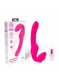 Розовый безремневой страпон на радиоуправлении Strapless Together - 22 см. - Together Toy - купить с доставкой в Северске
