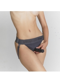Серые трусики для фиксации насадок Strap-on-me Harness Lingerie Unique - Strap-on-me - купить с доставкой в Северске