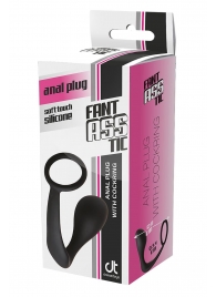 Черное эрекционное кольцо с анальной пробкой Anal Plug With Cockring - Dream Toys - в Северске купить с доставкой
