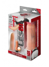 Телесный страпон Harness LESBI с вагинальной пробкой - 16,5 см. - LOVETOY (А-Полимер) - купить с доставкой в Северске